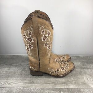 Circle G L5382 by Corral Women's Floral Embroidery Western Cowboy Boots Size 7.5
